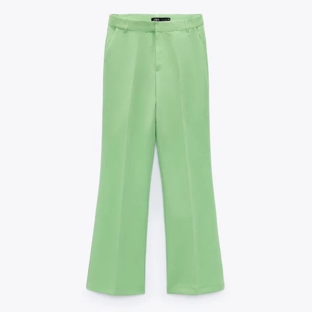 Zara Mint Green Straight Leg Pants Size XS New With Tags - Picture 4 of 8
